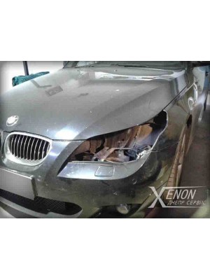 BMW E60 замена линз, полировка и бронирование фар
